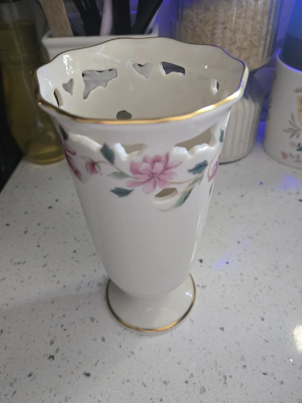 Vintage Lenox Barrington Collection Pierced Flower Vase